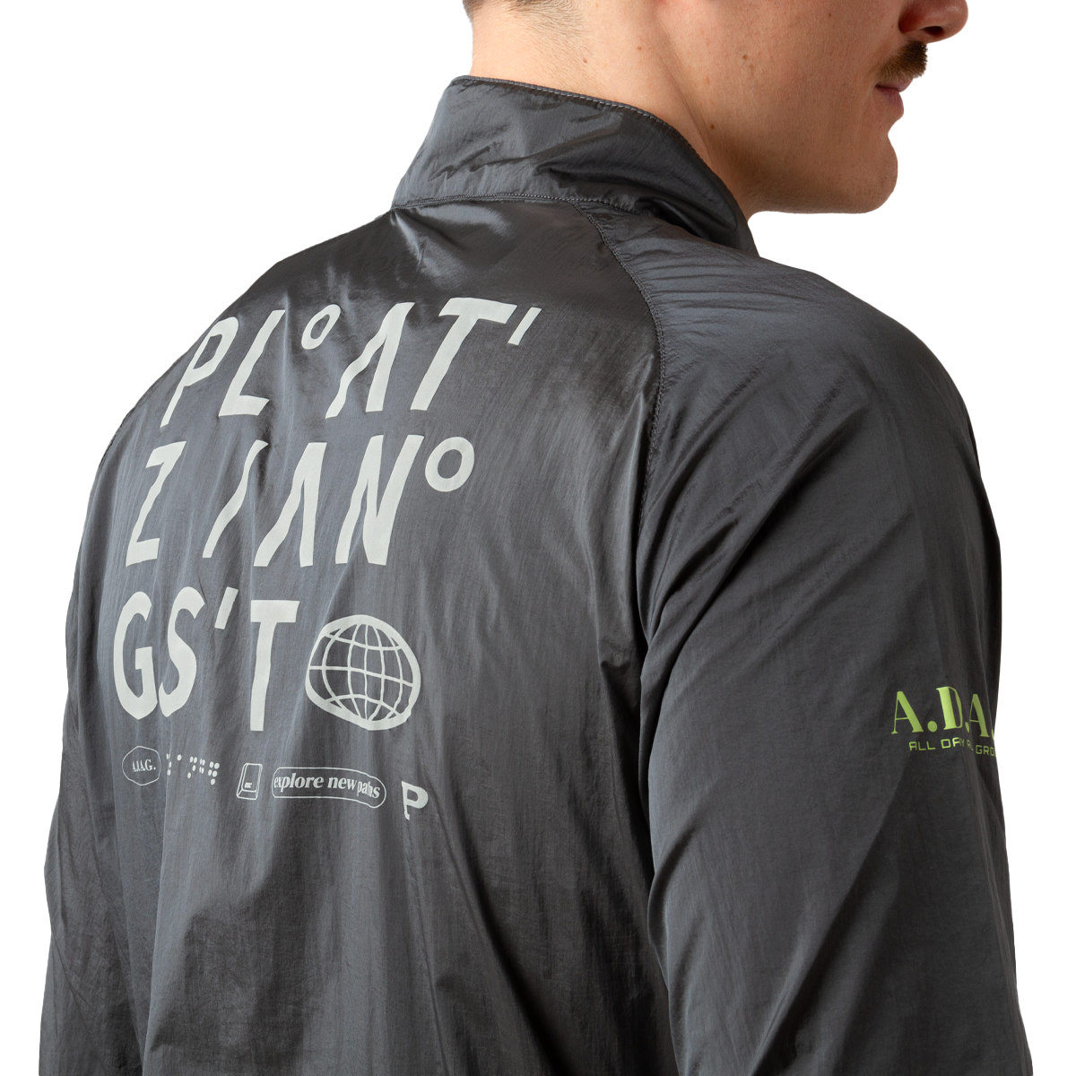 Platzangst Aero Windbreaker - Grau Logodruck am Rücken 6